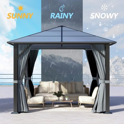  9.5'x9.5' Outdoor Hardtop Gazebo