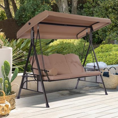 Modern 3 Persons Luxury Outdoor Porch Swing Chair 