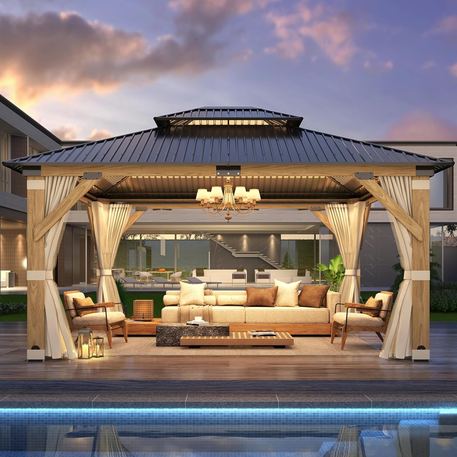 13’x15’ Patio Wooden Gazebo