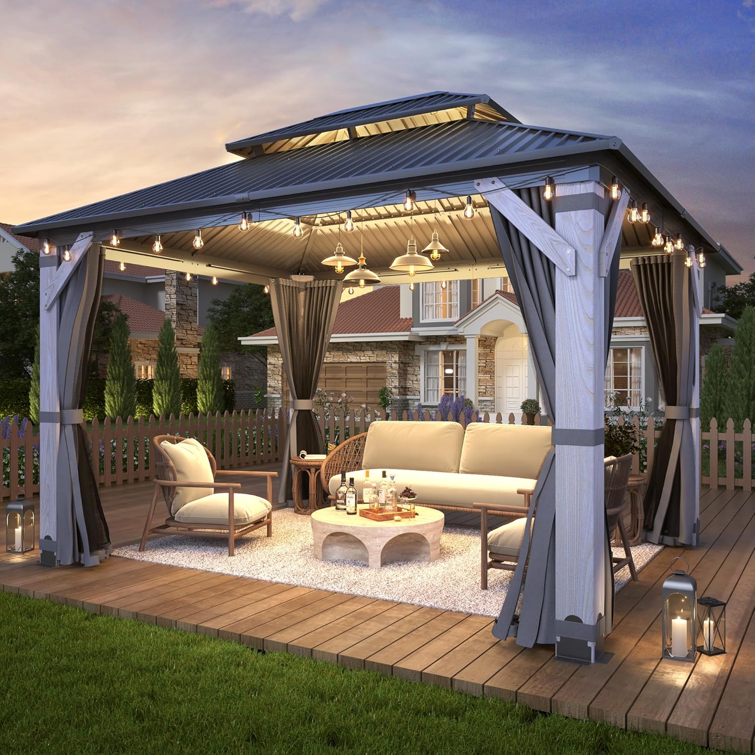 10' x 12' Outdoor Wood Gazebo 