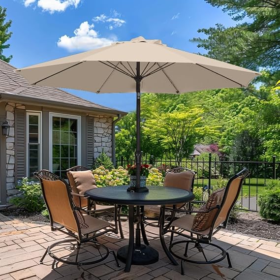 9FT Patio Umbrella, Outdoor Umbrella with Push Button