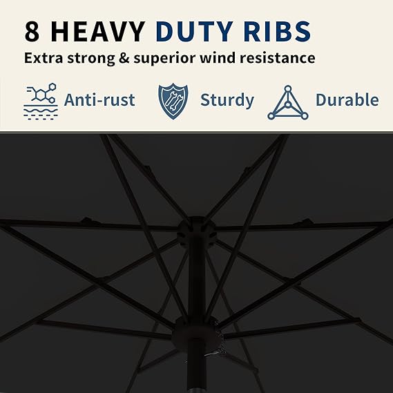 9FT 3 Tiers Patio Umbrella With Auto Tilt And Crank