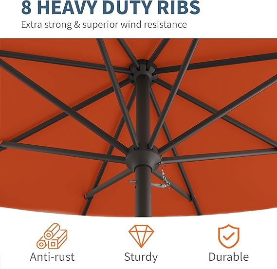 10FT Patio Umbrella, Outdoor Umbrella with Push Button