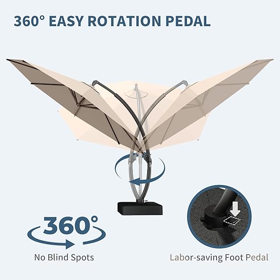 11FT Cantilever Umbrella with Base Included