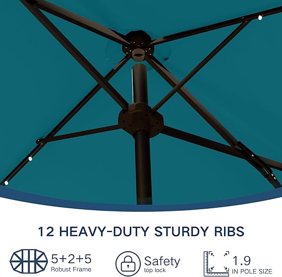 13ft Large Rectangle Patio Umbrella