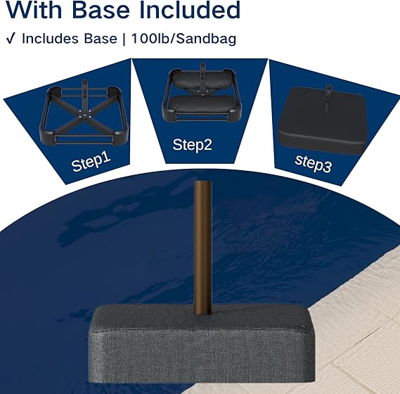 13ft Large Rectangle Patio Umbrella