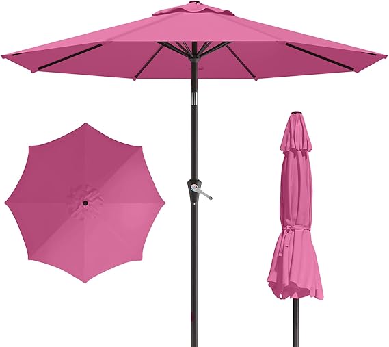 10FT Patio Umbrella, Outdoor Umbrella with Push Button 