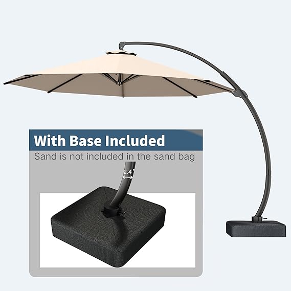 11FT Cantilever Umbrella with Base Included