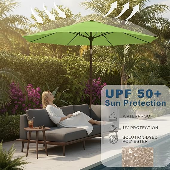 9FT Auto-Tilt Patio Umbrella