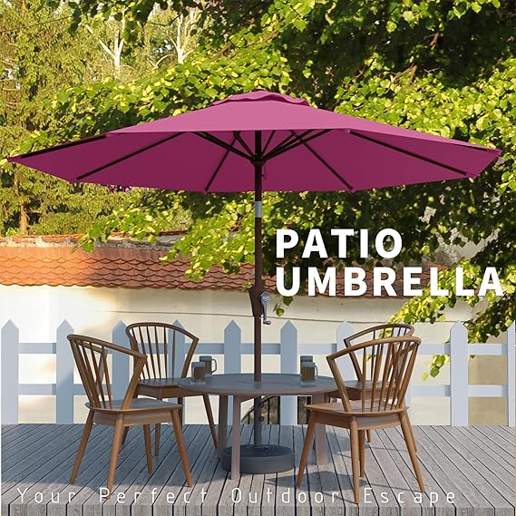 10FT Patio Umbrella, Outdoor Umbrella with Push Button 