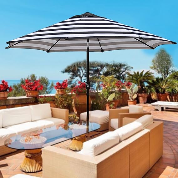 9-ft Aluminum Black Patio  Umbrella