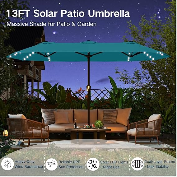 13ft Large Rectangle Patio Umbrella
