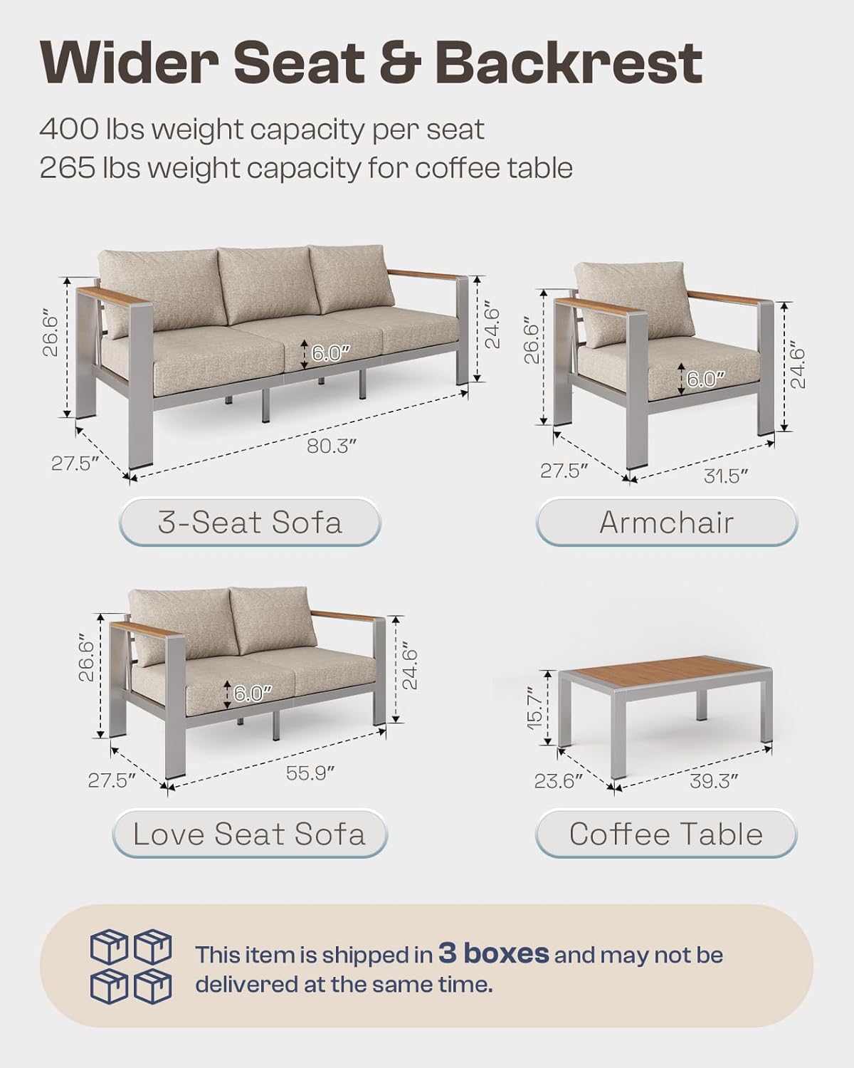 All-Weather Outdoor Patio Sofa