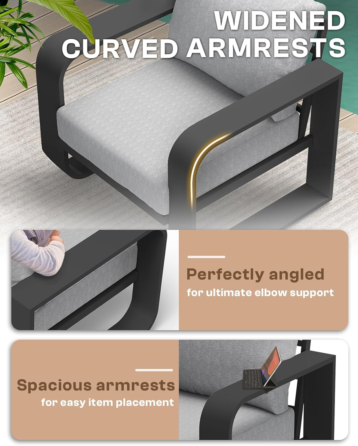 Aluminum Outdoor Patio Couch Loveseat