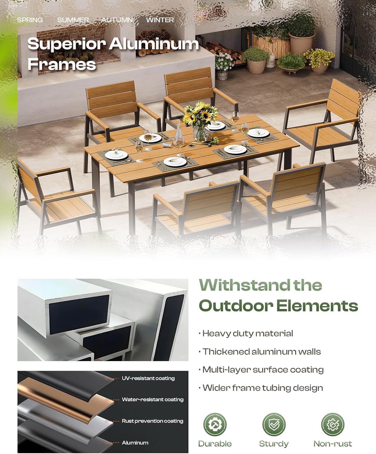 Outdoor Dining Set for 6