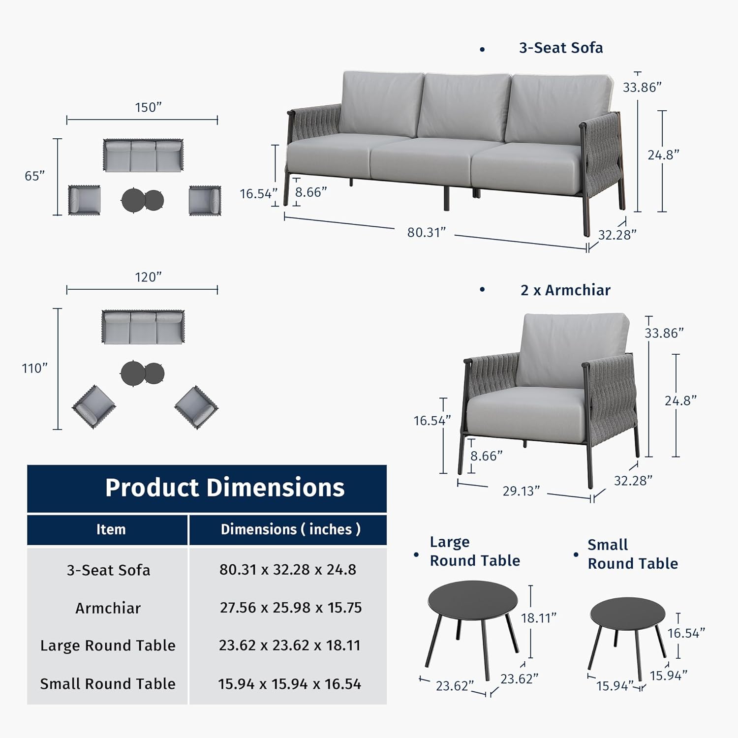 5-Piece Patio Furniture Set
