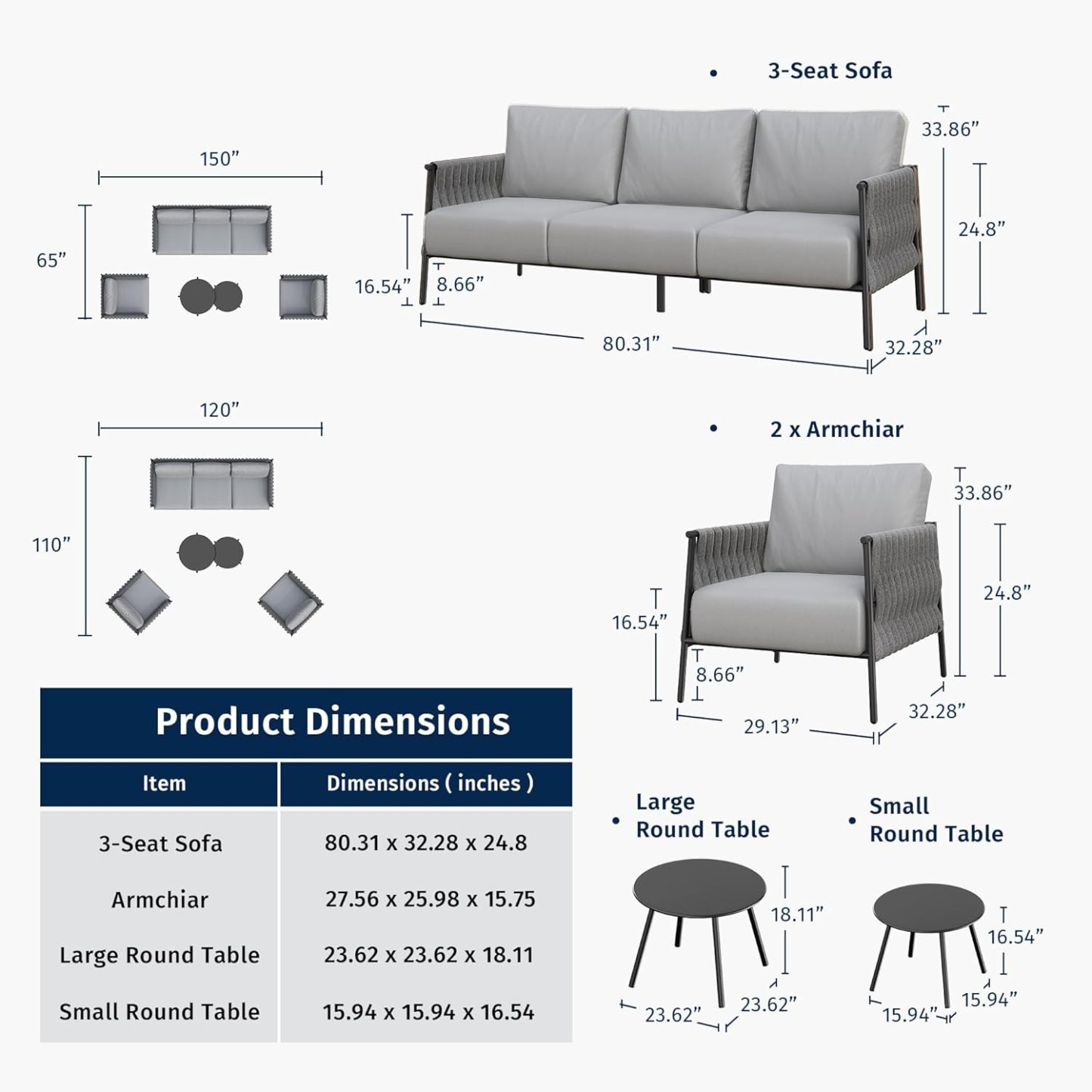 5-Piece Patio Furniture Set