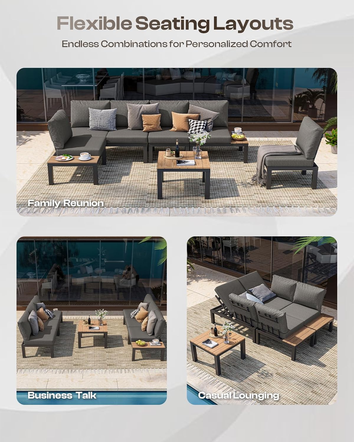 Aluminum Modular Outdoor Patio Furniture Set