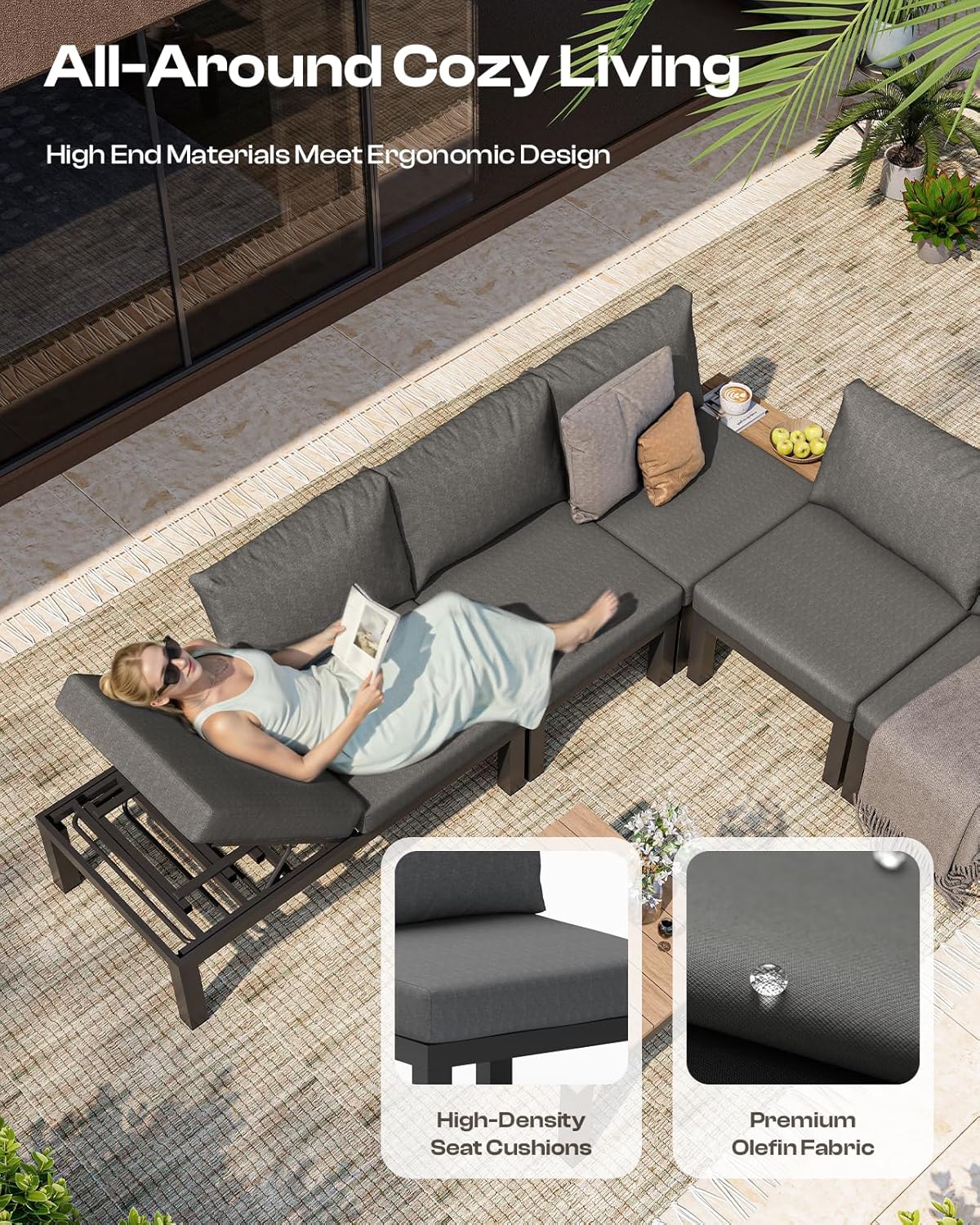 Aluminum Modular Outdoor Patio Furniture Set