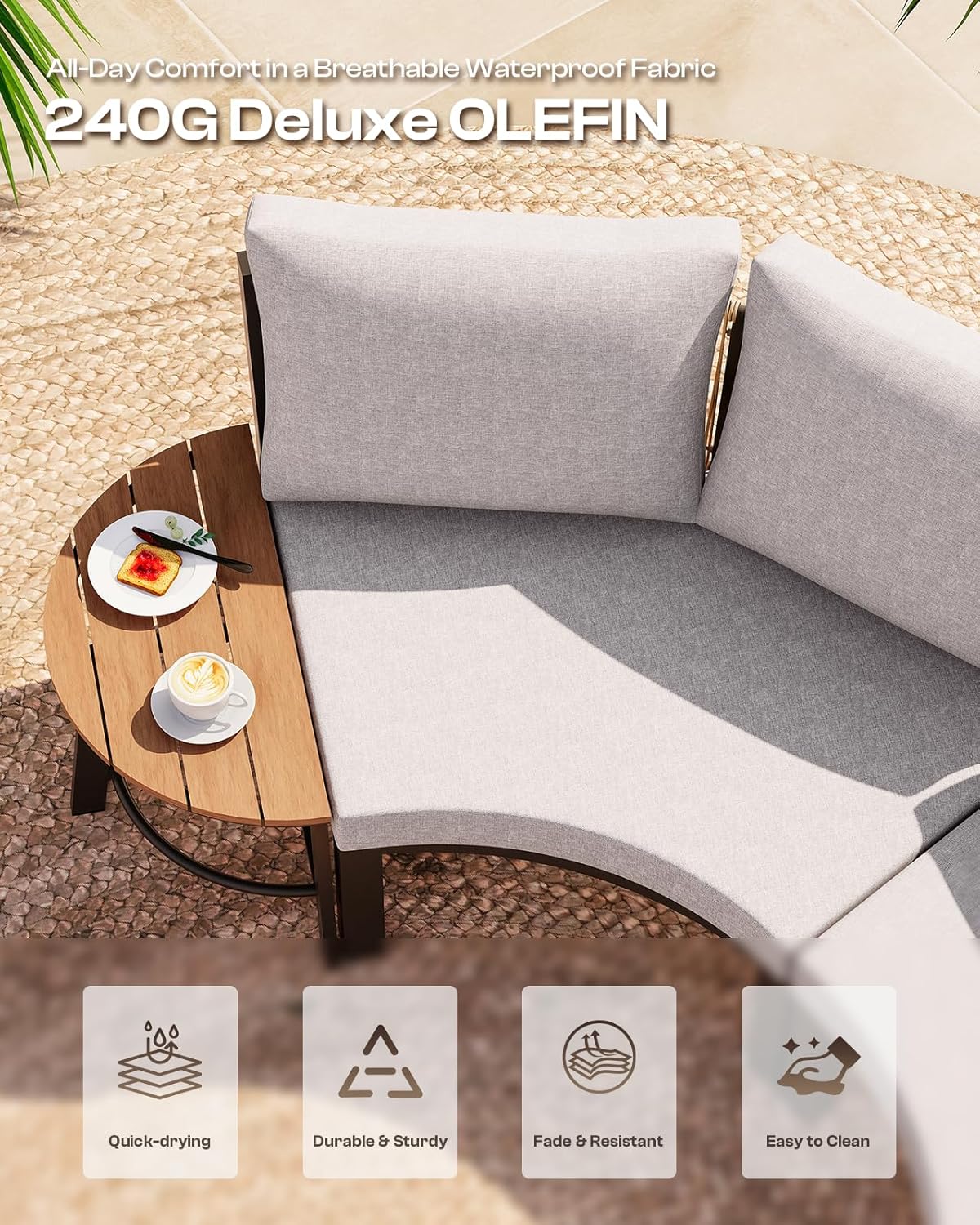 Outdoor Aluminum Round Coffee Table