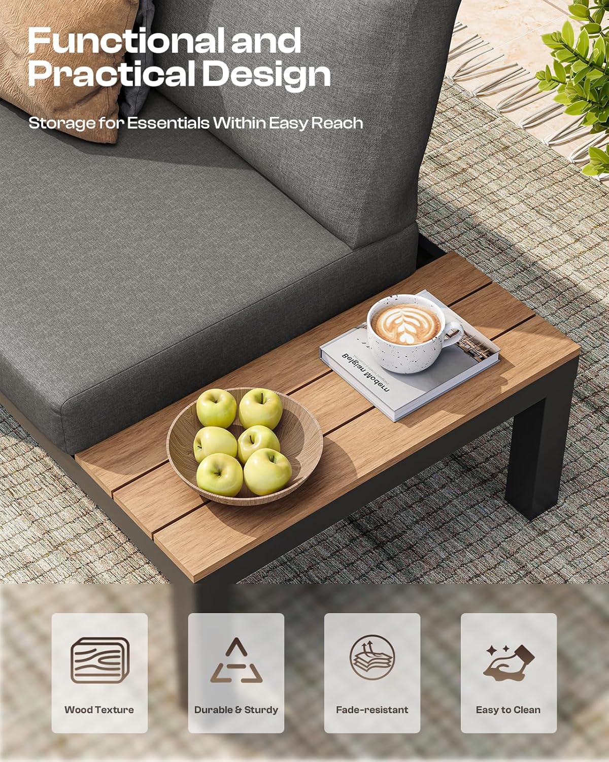 Aluminum Modular Outdoor Patio Furniture Set