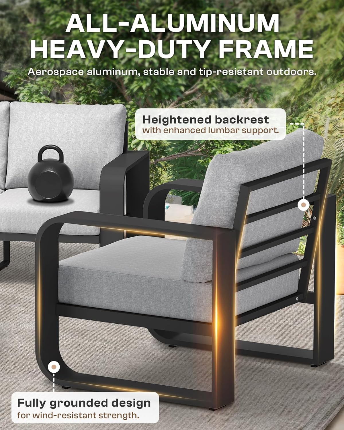 Aluminum Outdoor Patio Couch Loveseat