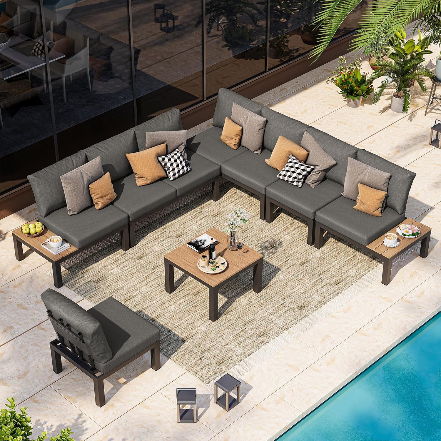 Aluminum Modular Outdoor Patio Furniture Set