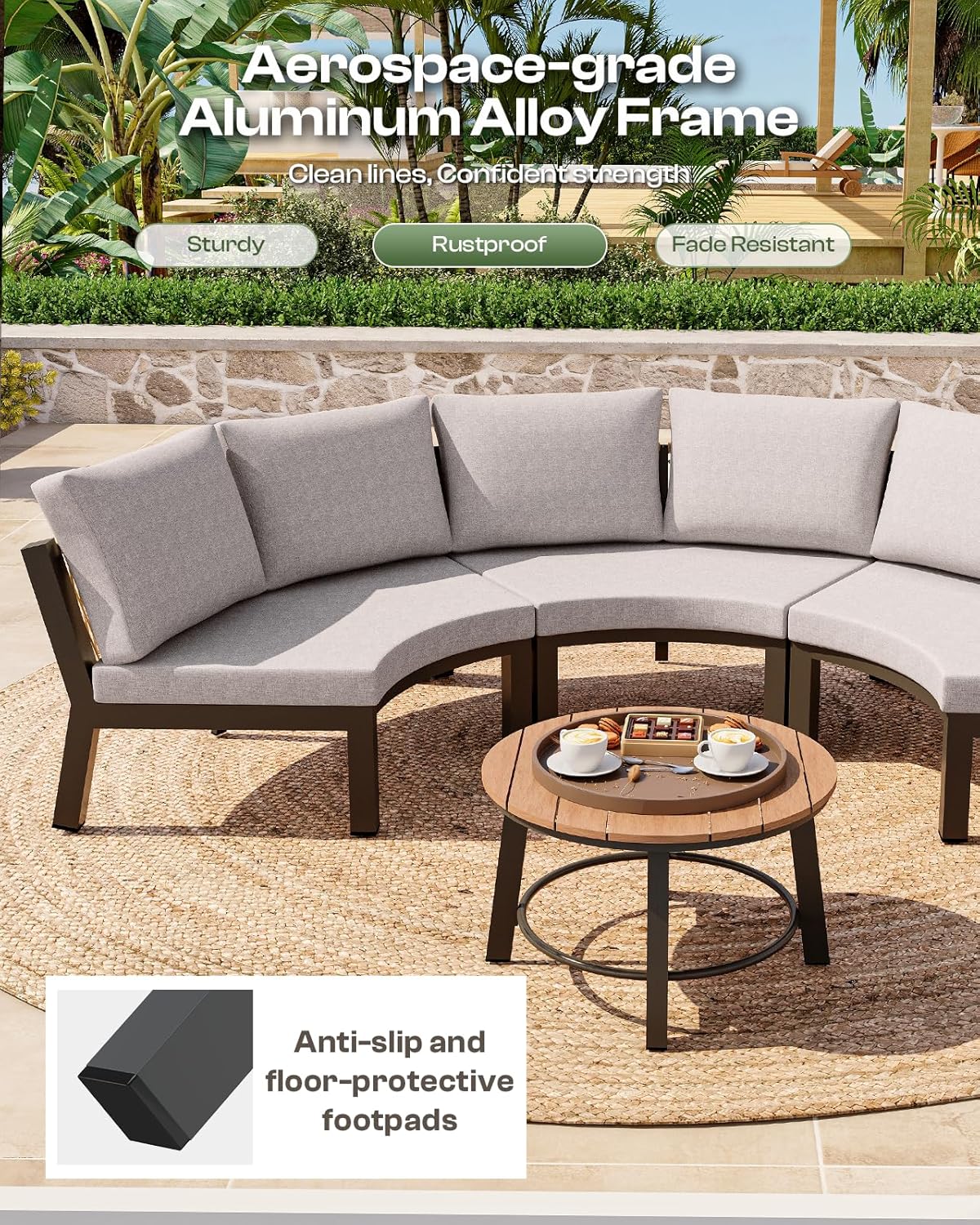 Outdoor Aluminum Round Coffee Table
