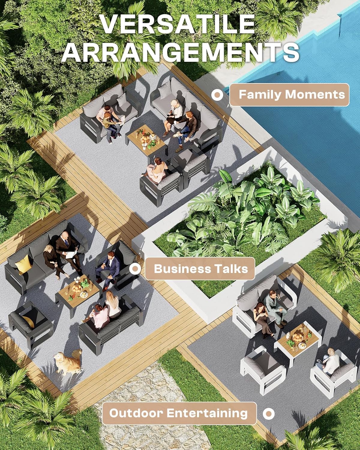 Aluminum Outdoor Patio Couch Loveseat