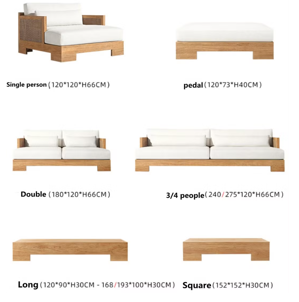 6 Pcs Solid Teak Wood Furniture Set