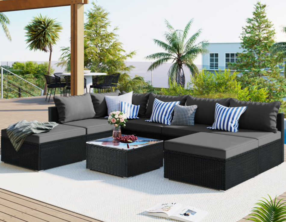 8 Pieces Outdoor Patio Furniture Set
