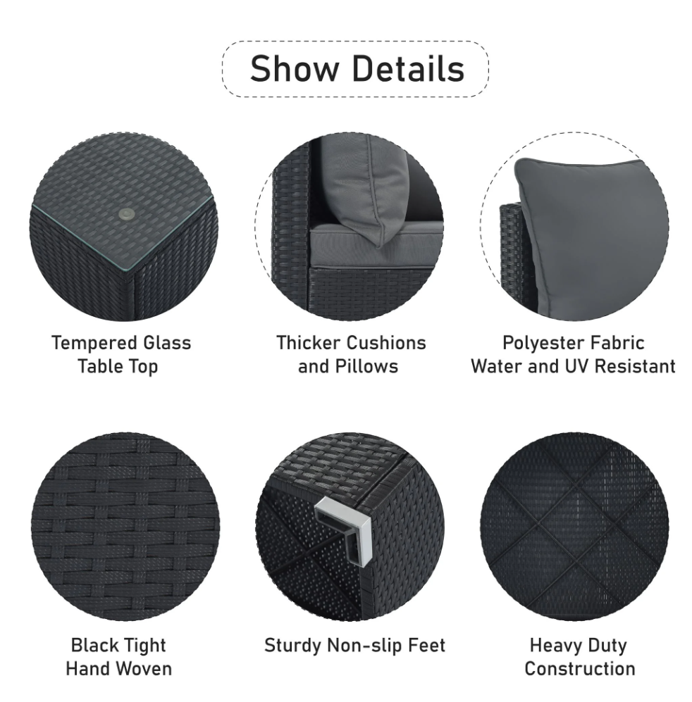 8 Pieces Outdoor Patio Furniture Set