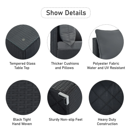 8 Pieces Outdoor Patio Furniture Set