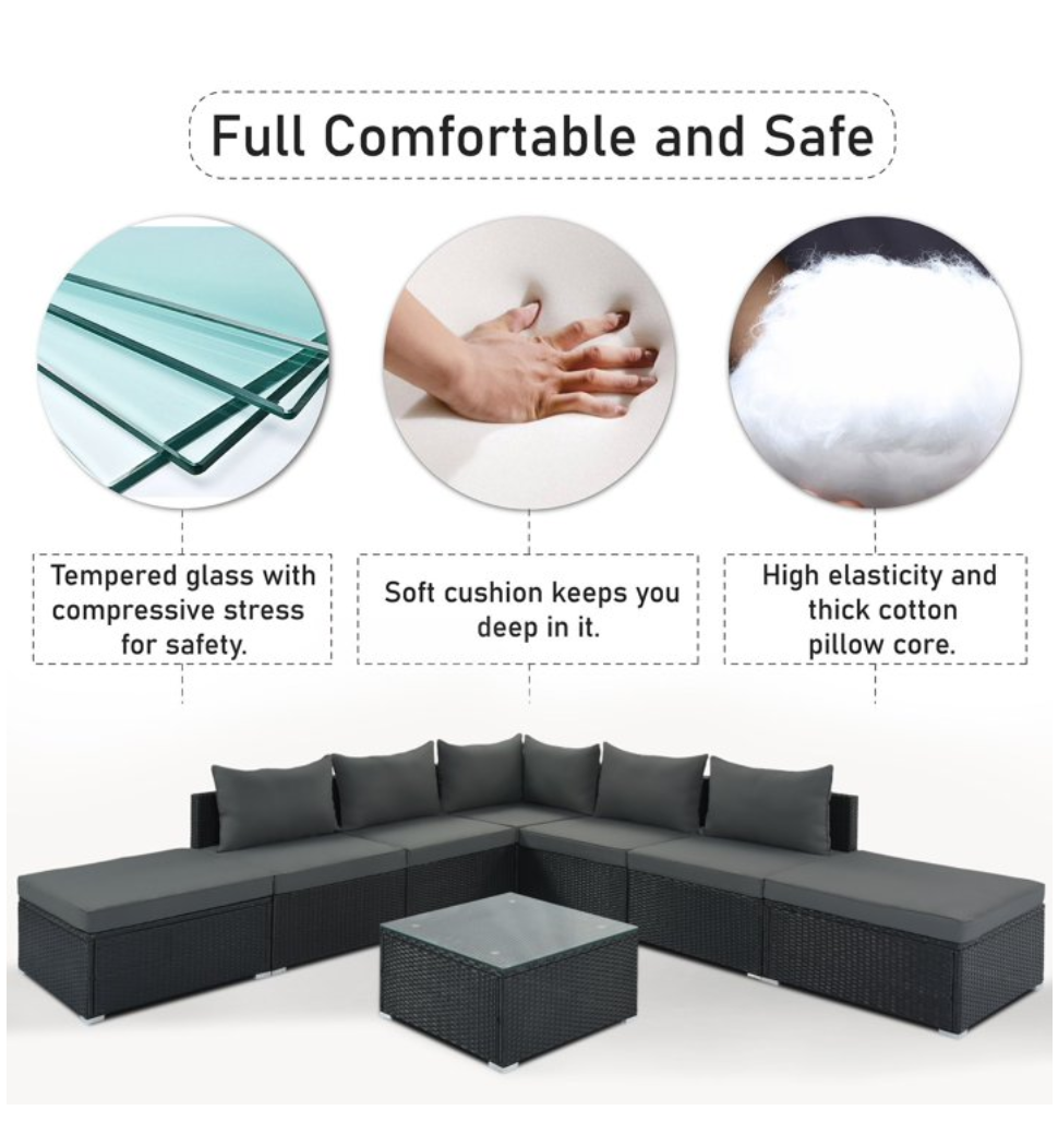 8 Pieces Outdoor Patio Furniture Set