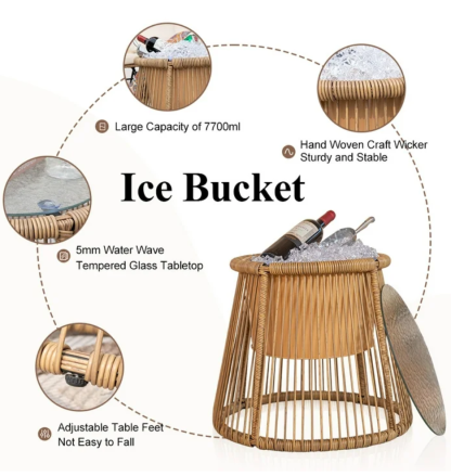 3-Pieces Outdoor Garden Furniture Set