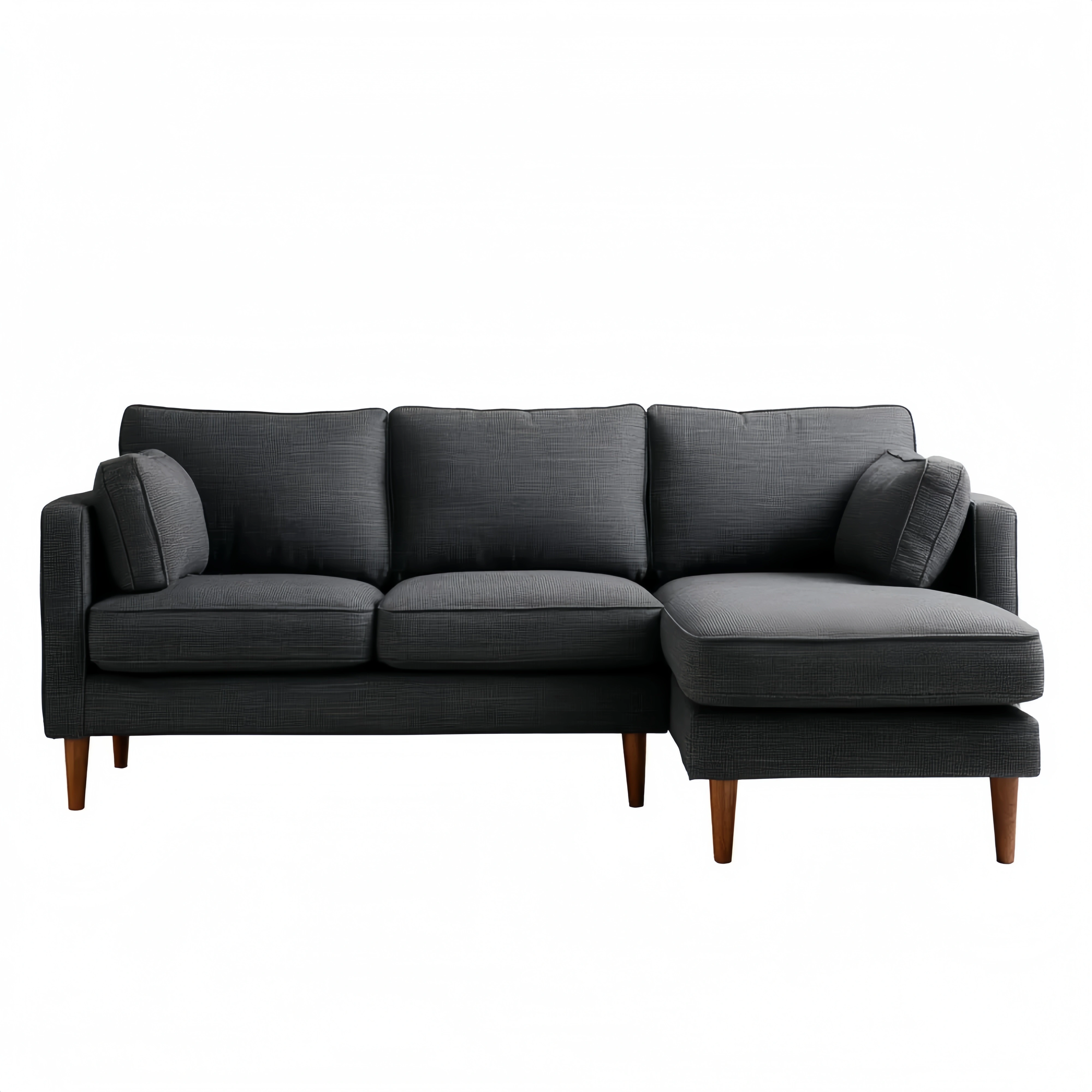 Ecksofa Stoffpolster 210x85x160 cm – Dunkelgrau – Moderner Stil