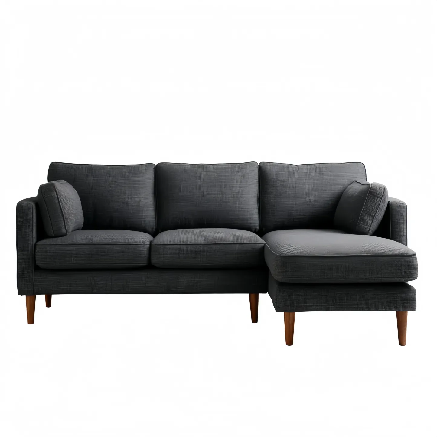 Ecksofa Stoffpolster 210x85x160 cm – Dunkelgrau – Moderner Stil