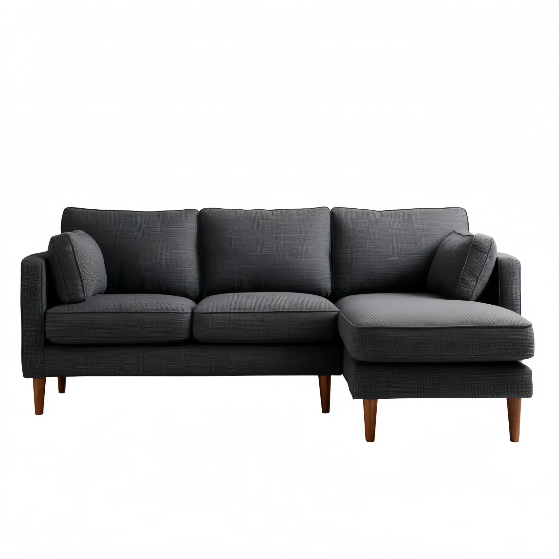 Ecksofa Stoffpolster 210x85x160 cm – Dunkelgrau – Moderner Stil