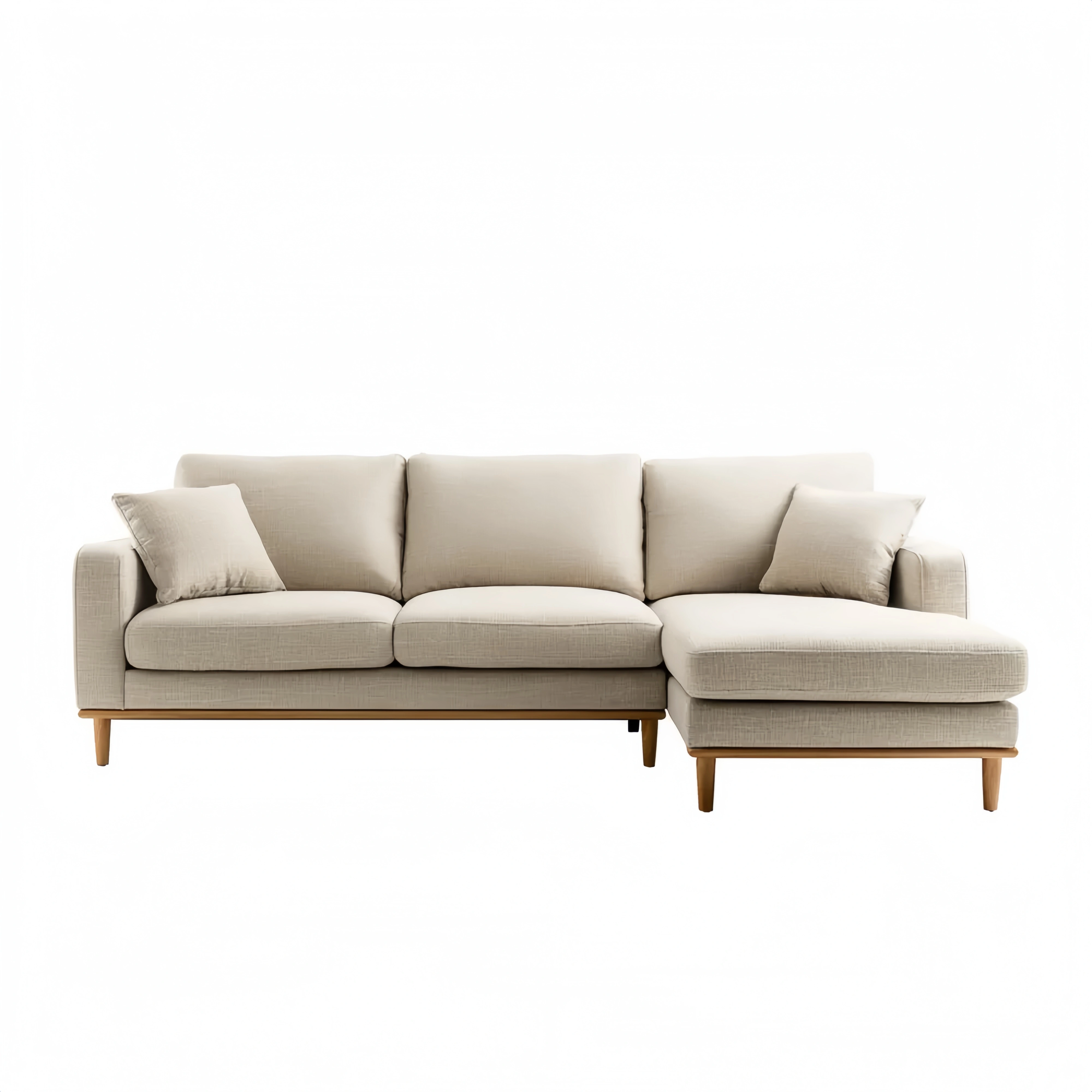 Ecksofa Stoff 250x90x85 cm – Beige – Modernes Design