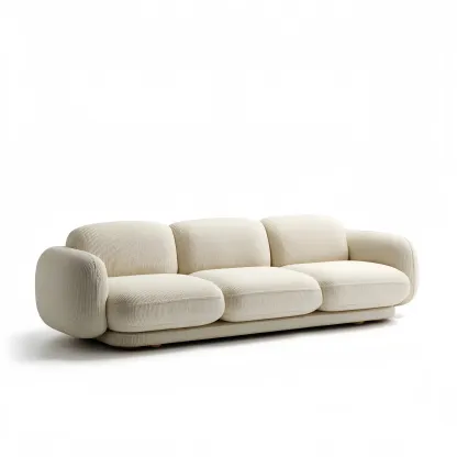 3-Sitzer-Sofa Stoffpolster 240x100x75 cm – Creme – Modernes Design