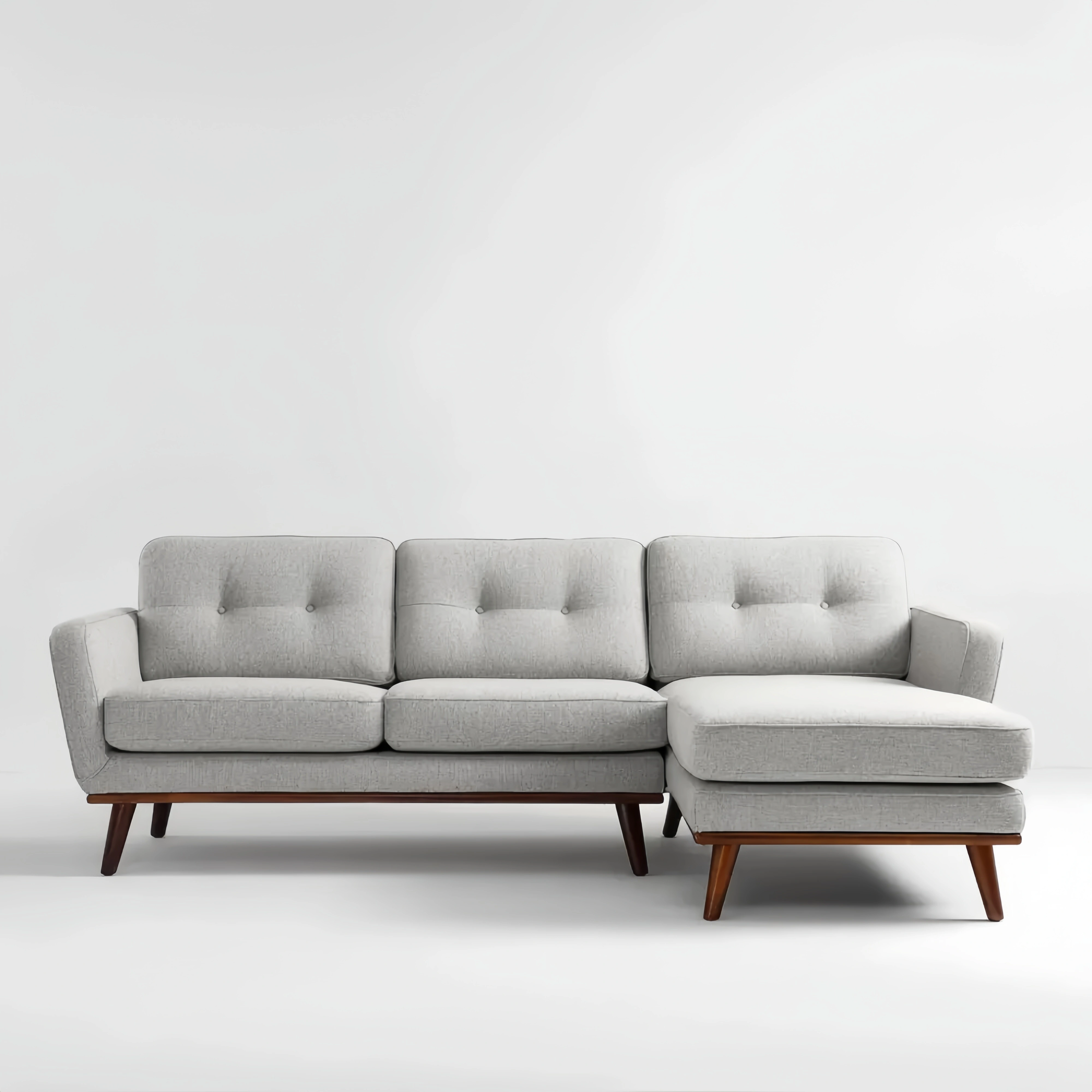 Ecksofa Stoff 250x150x85 cm - Hellgrau - Modernes Design