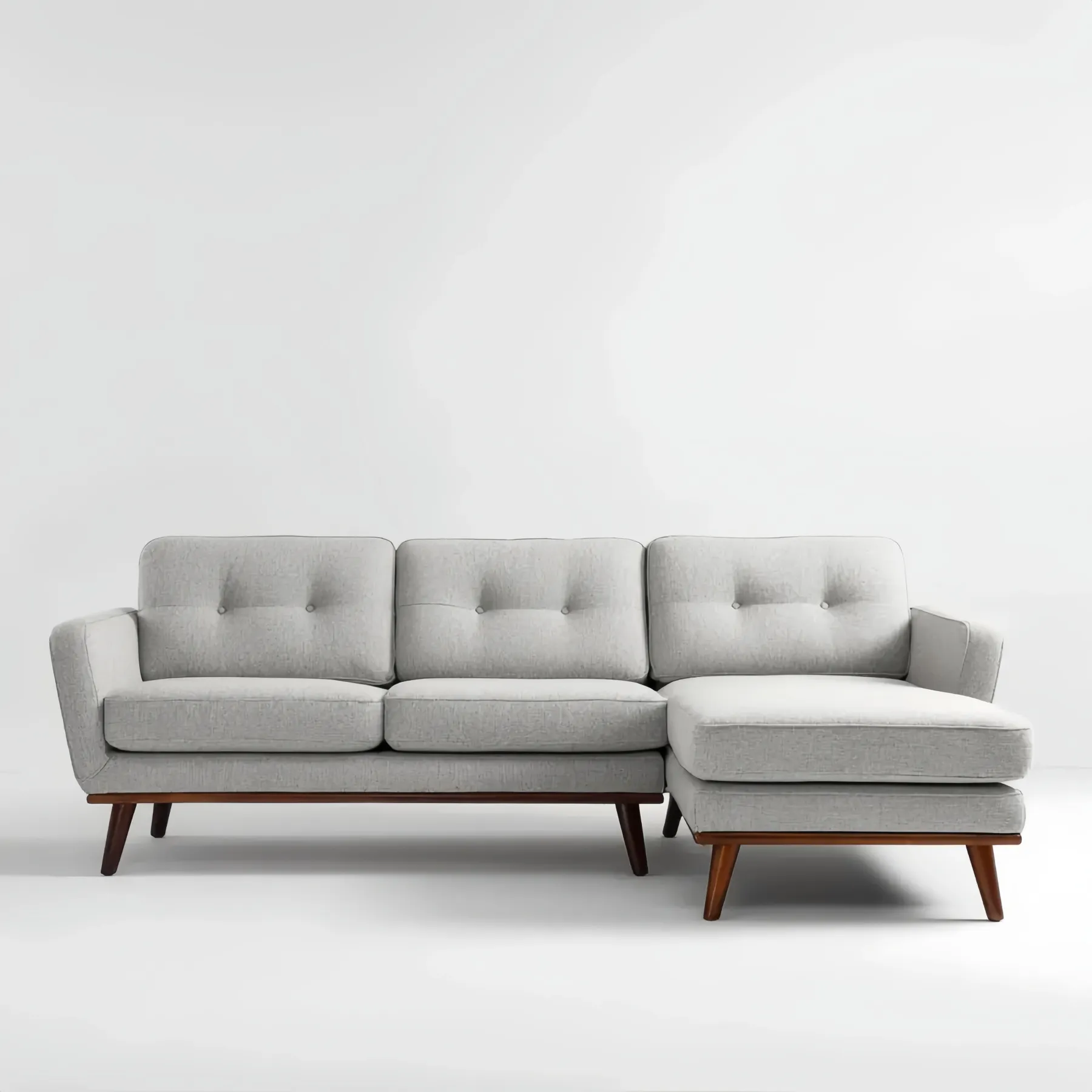 Ecksofa Stoff 250x150x85 cm - Hellgrau - Modernes Design