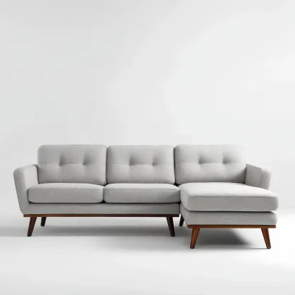 Ecksofa Stoff 250x150x85 cm - Hellgrau - Modernes Design