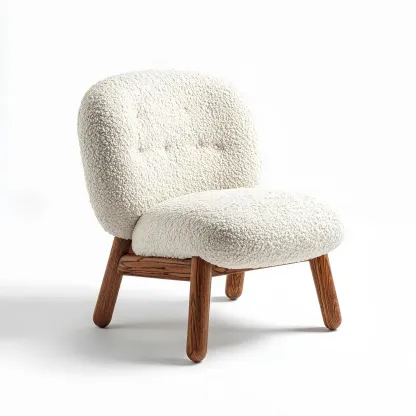 Loungesessel Kuschelstoff 78x72x78 cm – Cremeweiß – Moderner Stil