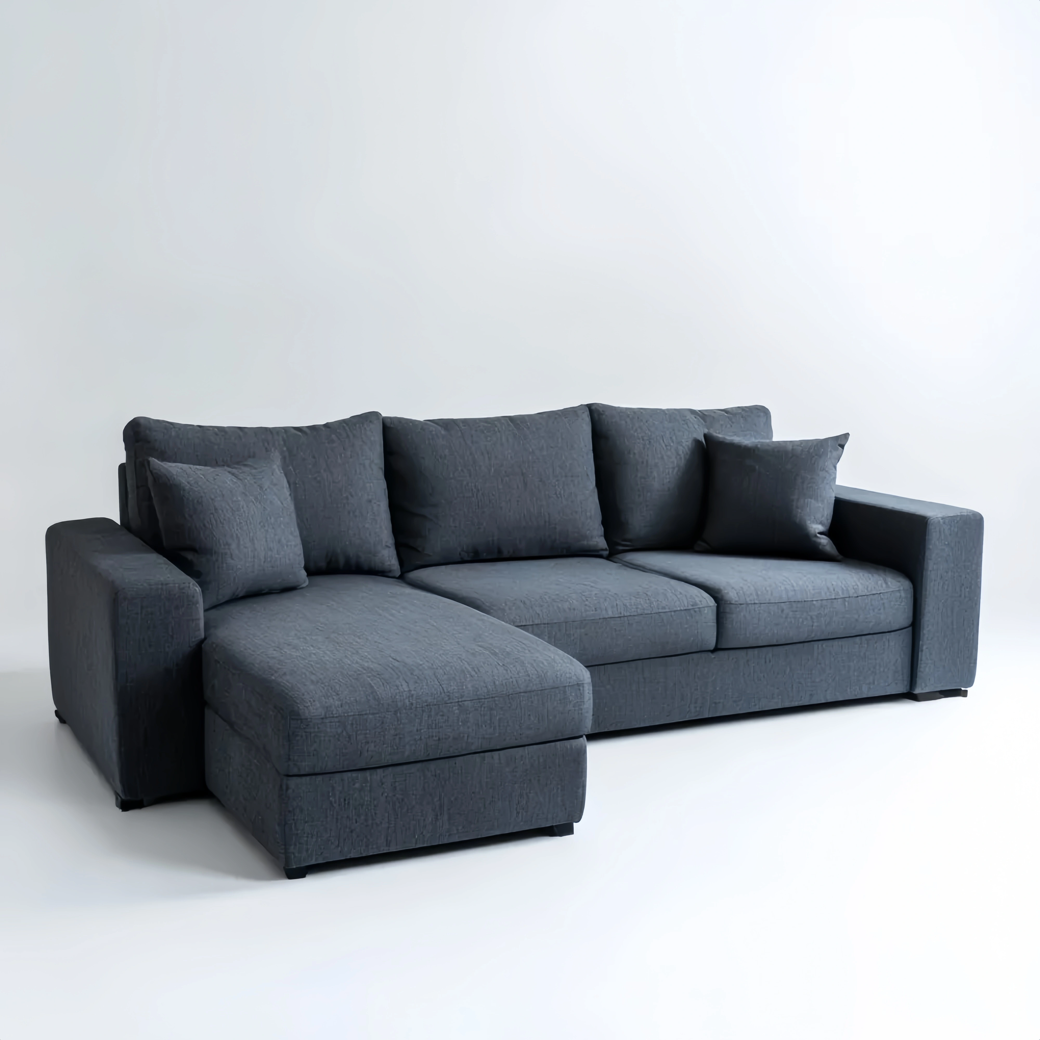 Ecksofa Stoff 250x150x85 cm – Dunkelgrau – Modernes Design