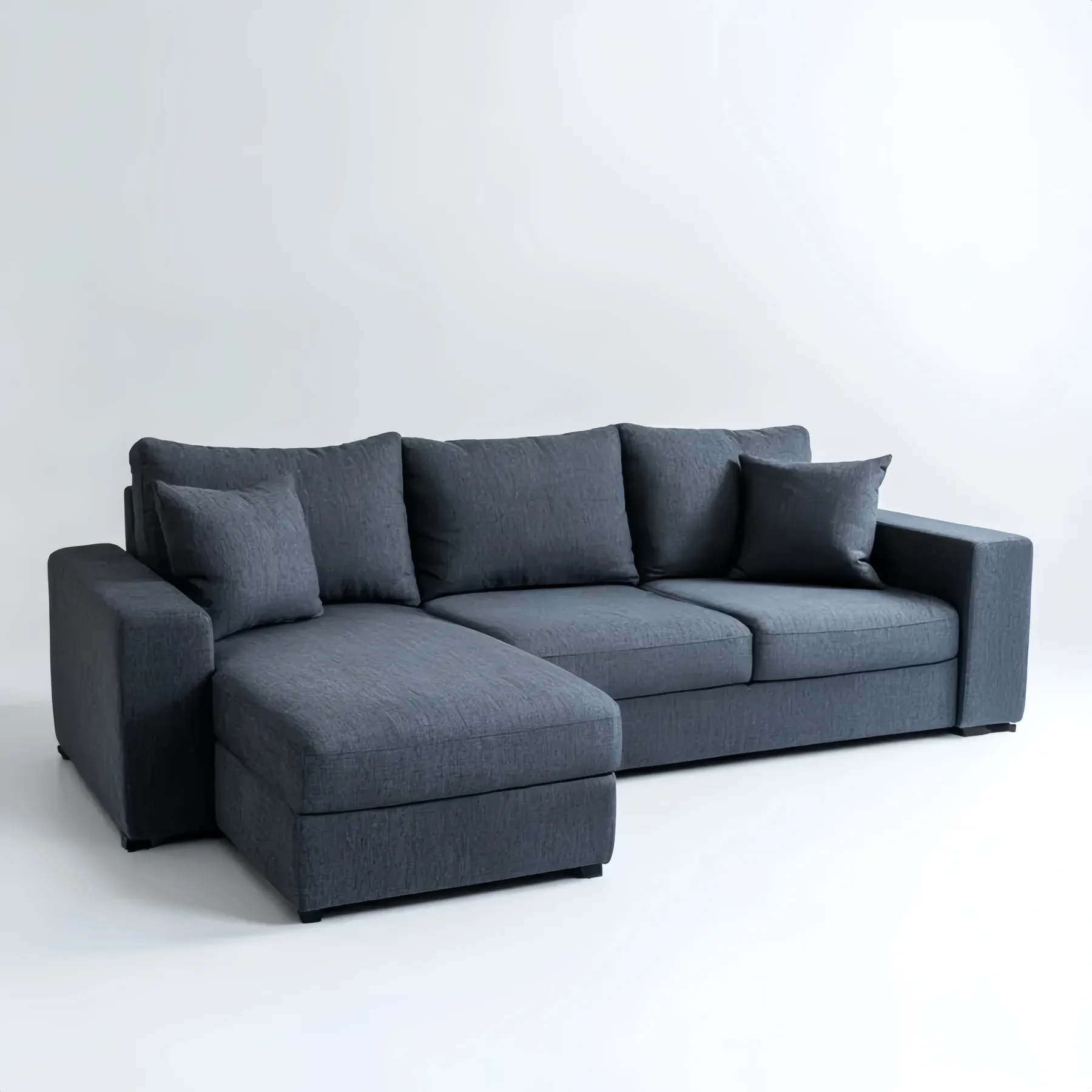 Ecksofa Stoff 250x150x85 cm – Dunkelgrau – Modernes Design