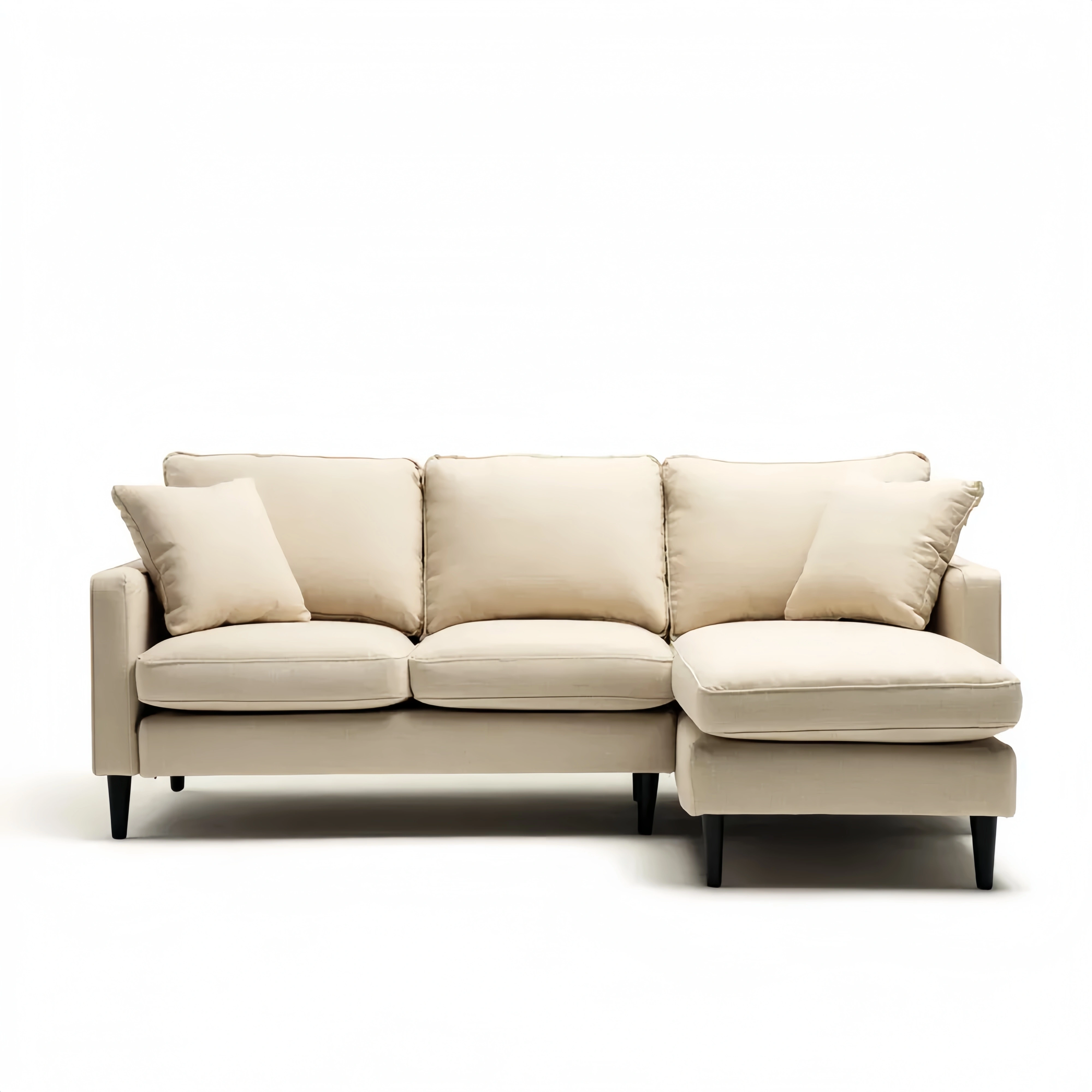 Ecksofa Stoff 250x160x80 cm - Beige - Modernes Design