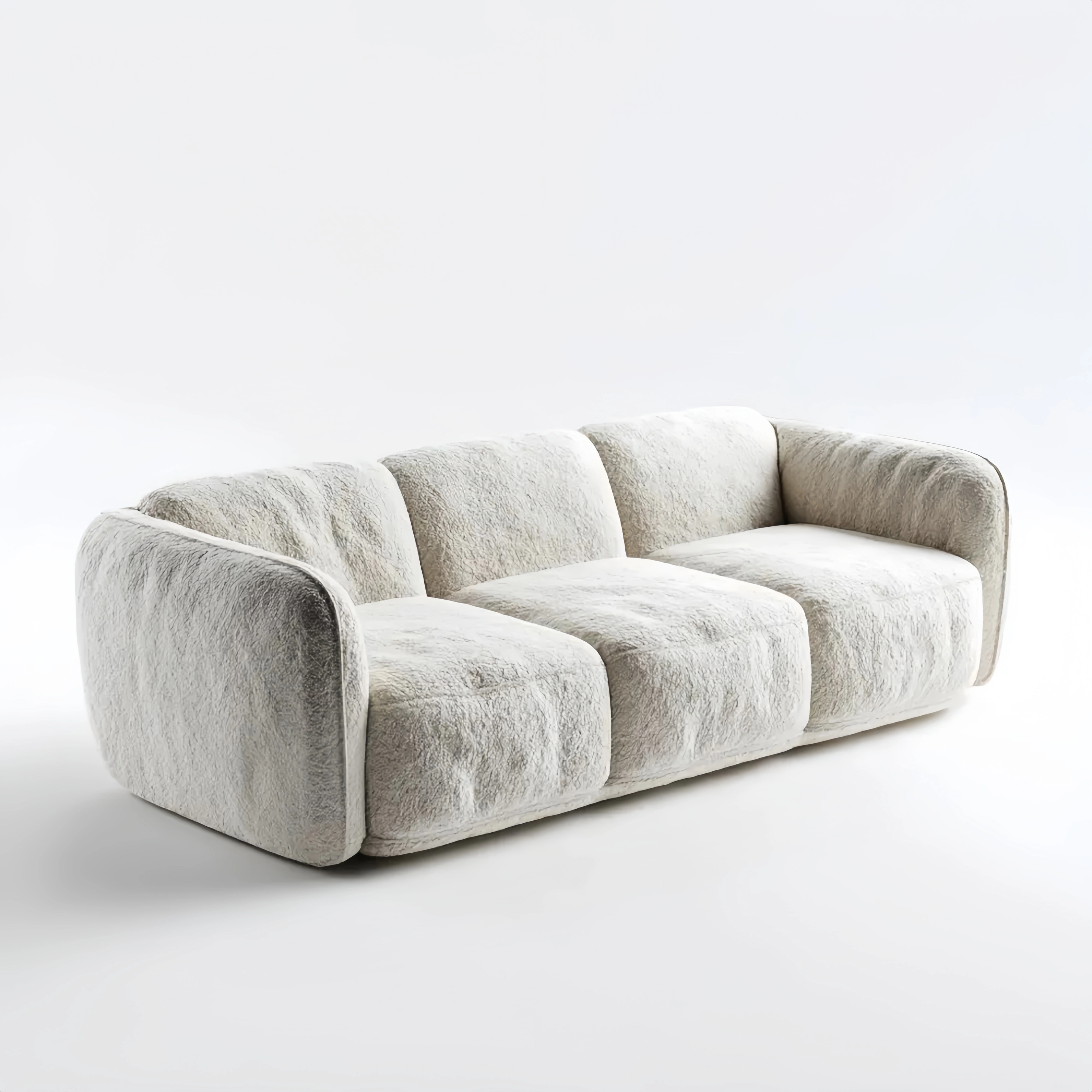 3-Sitzer-Sofa Stoff 210x100x85 cm – Creme – Moderner Stil