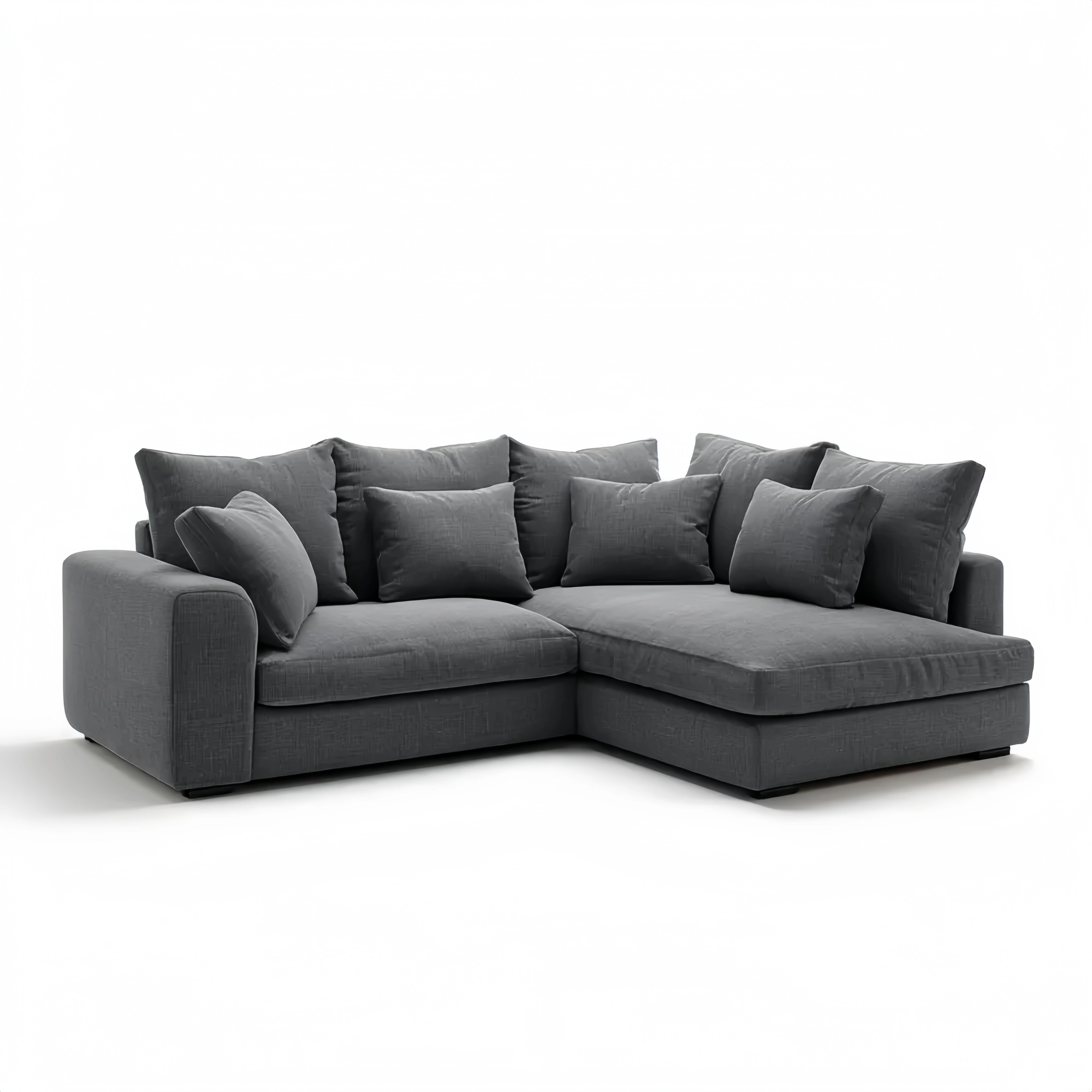 Ecksofa Stoff 275x85x198 cm – Dunkelgrau – Modernes Design