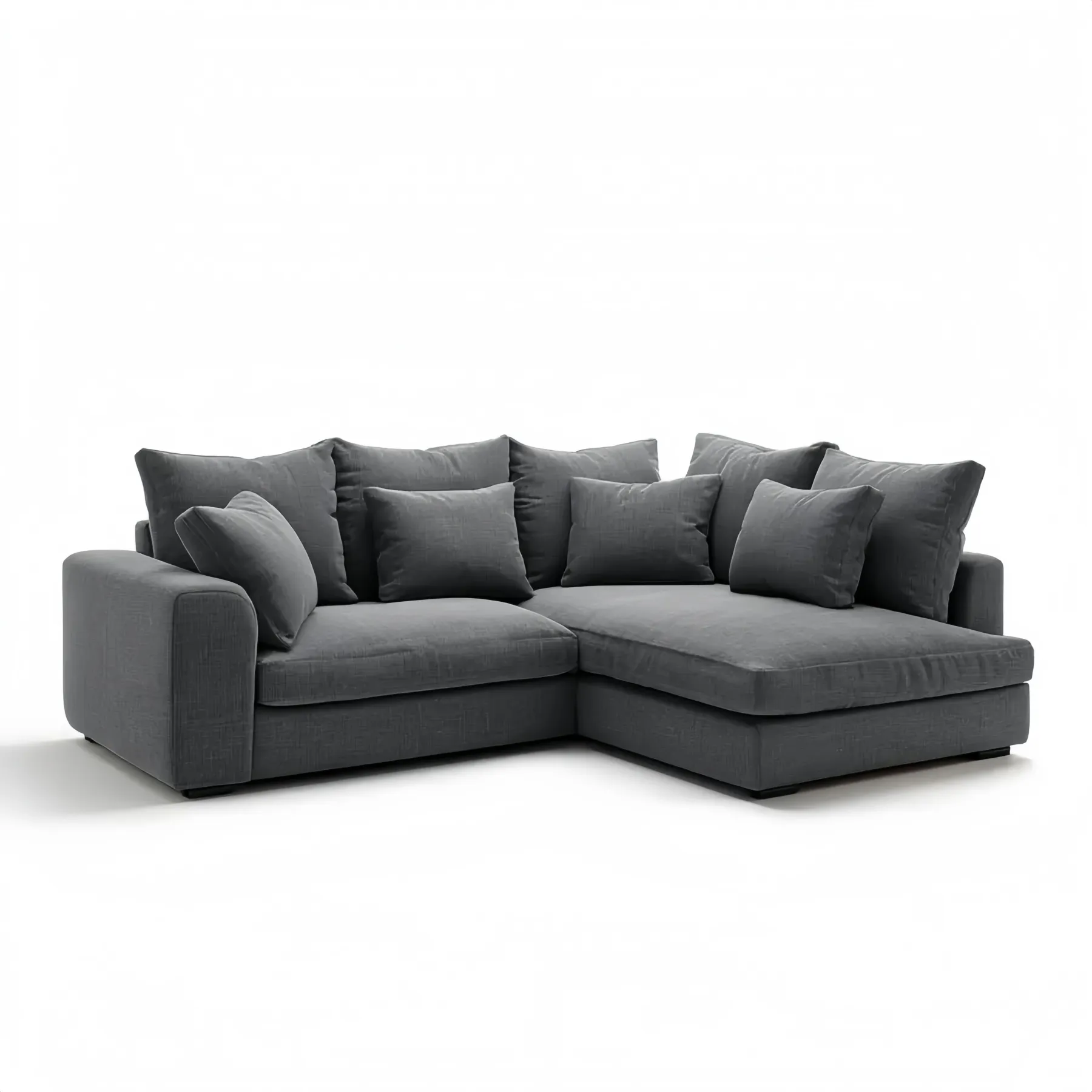 Ecksofa Stoff 275x85x198 cm – Dunkelgrau – Modernes Design